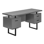 Computer Desk modern Grey Black Metal - 7630