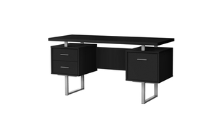 Computer Desk Black Silver Metal - 7634