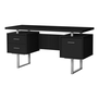 Computer Desk Black Silver Metal - 7634