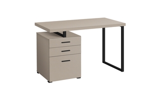 Computer Desk modern Taupe Black Metal l/r - 7644