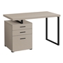 Computer Desk modern Taupe Black Metal l/r - 7644