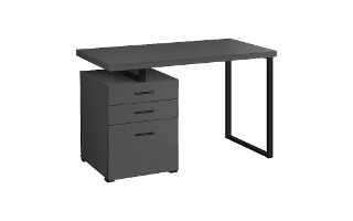 Computer Desk modern Grey Black Metal l/r - 7645