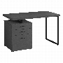 Computer Desk modern Grey Black Metal l/r - 7645