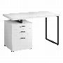 Computer Desk White Black Metal l/r face - 7646