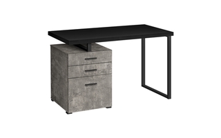 Computer Desk Black concrete Black Metal l/r - 7647