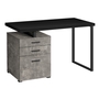 Computer Desk Black concrete Black Metal l/r - 7647