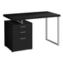 Computer Desk Black Silver Metal l/r face - 7649