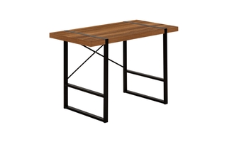 Computer Desk Walnut Black Metal - 7655