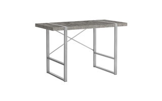 Computer Desk Grey concrete-look Silver Metal - 7662