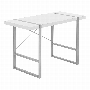 Computer Desk White Silver Metal - 7663