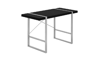 Computer Desk Black Silver Metal - 7664