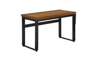 Computer Desk Walnut adj. height Black Metal - 7675