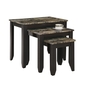 Nesting Table 3Pcs Set Espresso Marble Top - 7982