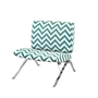 Accent Chair teal chevron Fabric Chrome Metal - 8136