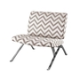 Accent Chair Dark Taupe chevron with Chrome Metal - 8137