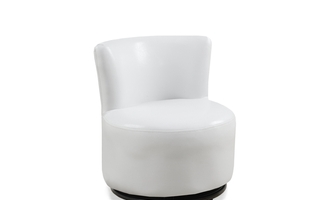 Juvenile Chair Swivel White leather-look - 8153