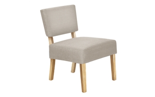 Accent Chair Taupe Fabric Natural Wood legs - 8272