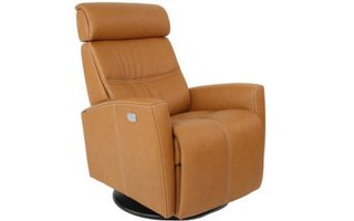 Power Rocking and Swivel Reclining Armchair in leather by Fjords-Large