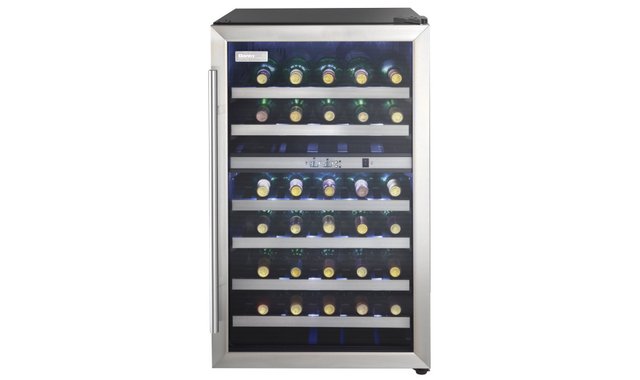 Danby Designer 38 Bottle Free-Standing Wine Cooler in Black Stainless Steel - DWC114BLSDD