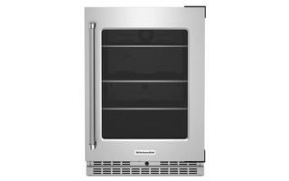 Whirlpool 24 in. Undercounter Refrigerator with Glass Door and Shelves with Metallic Accents - KURR314KSS