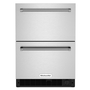 Whirlpool 24 in. Stainless Steel Undercounter Double-Drawer Refrigerator/Freezer - KUDF204KSB