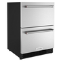 Whirlpool 24 in. Stainless Steel Undercounter Double-Drawer Refrigerator/Freezer - KUDF204KSB