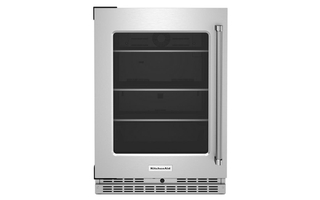 Whirlpool 24 in. Undercounter Refrigerator with Glass Door and Shelves with Metallic Accents - KURL314KSS