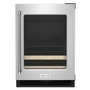 Whirlpool 24 in. Beverage Center with Glass Door and Wood-Front Racks - KUBR214KSB