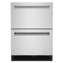 Whirlpool 24 in. Stainless Steel Undercounter Double-Drawer Refrigerator - KUDR204KSB