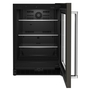 Whirlpool 24 in. Undercounter Refrigerator with Glass Door and Shelves with Metallic Accents and PrintShield™ Finish - KURR314KBS