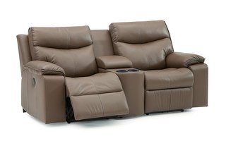 Leather Alternative Power Reclining Loveseat with Console by Palliser