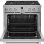 GE Café 36 in. Smart Dual-Fuel Commercial-Style Range - C2Y366P2TS1