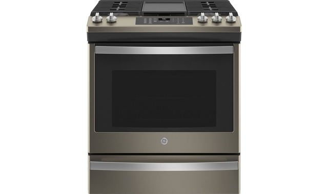 GE 30 in. Slide-In Convection Gas Range with No Preheat Air Fry - JCGS760EPES