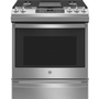 GE 30 in. Slide-In Convection Gas Range with No Preheat Air Fry - JCGS760SPSS