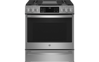 GE Profile 30 in. Slide-In Convection Gas Range with WiFi Connect - PCGS930YPFS