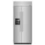 KitchenAid 20.8 cu. ft. 36 Built-In Side-by-Side Refrigerator with Ice and Water Dispenser - KBSD706MPS