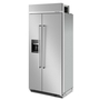 KitchenAid 20.8 cu. ft. 36 Built-In Side-by-Side Refrigerator with Ice and Water Dispenser - KBSD706MPS