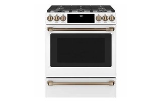 GE Café 30 Slide-In Front Control Dual-Fuel Convection Range with Warming Drawer - CC2S900P4MW2