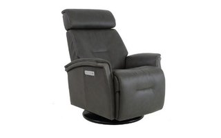Power Rocking and Swivel Reclining Armchair in leather by Fjords-Large