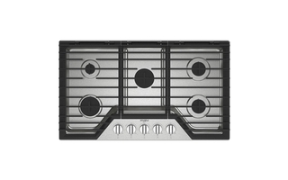 Whirlpool 36 in. Gas Cooktop With EZ-2-Lift™ Hinged Cast-Iron Grates - WCGK5036PS