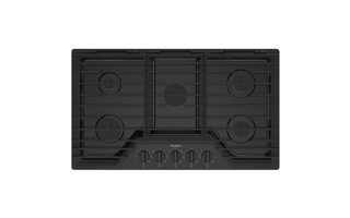 Whirlpool 36 in. Gas Cooktop with EZ-2-Lift™ Hinged Cast-Iron Grates - WCGK5036PB