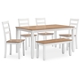 Gesthaven Dining Table with 4 Chairs and Bench (Set of 6) by Ashley