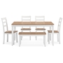 Gesthaven Dining Table with 4 Chairs and Bench (Set of 6) by Ashley