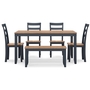 Gesthaven Dining Table with 4 Chairs and Bench (Set of 6) by Ashley