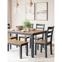 Gesthaven Dining Table with 4 Chairs and Bench (Set of 6) by Ashley