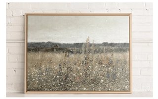 Wilflower Field Artwork on Stretched Canvas by Oleka