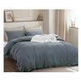 French Linen Graphite Queen Duvet Cover Set 3 pcs