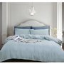 French Linen Soft Aqua Queen Duvet Cover Set 3 pcs