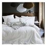 French Linen Star White Queen Duvet Cover Set 3 pcs