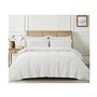 Linen Pinstripe Queen Duvet Cover Set 3 pcs